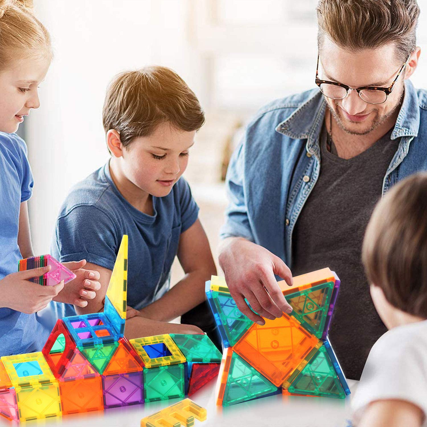 NVHH 100PCS Baldosas Magnéticas para Niños de 3-5 4-8, - Imagen 10