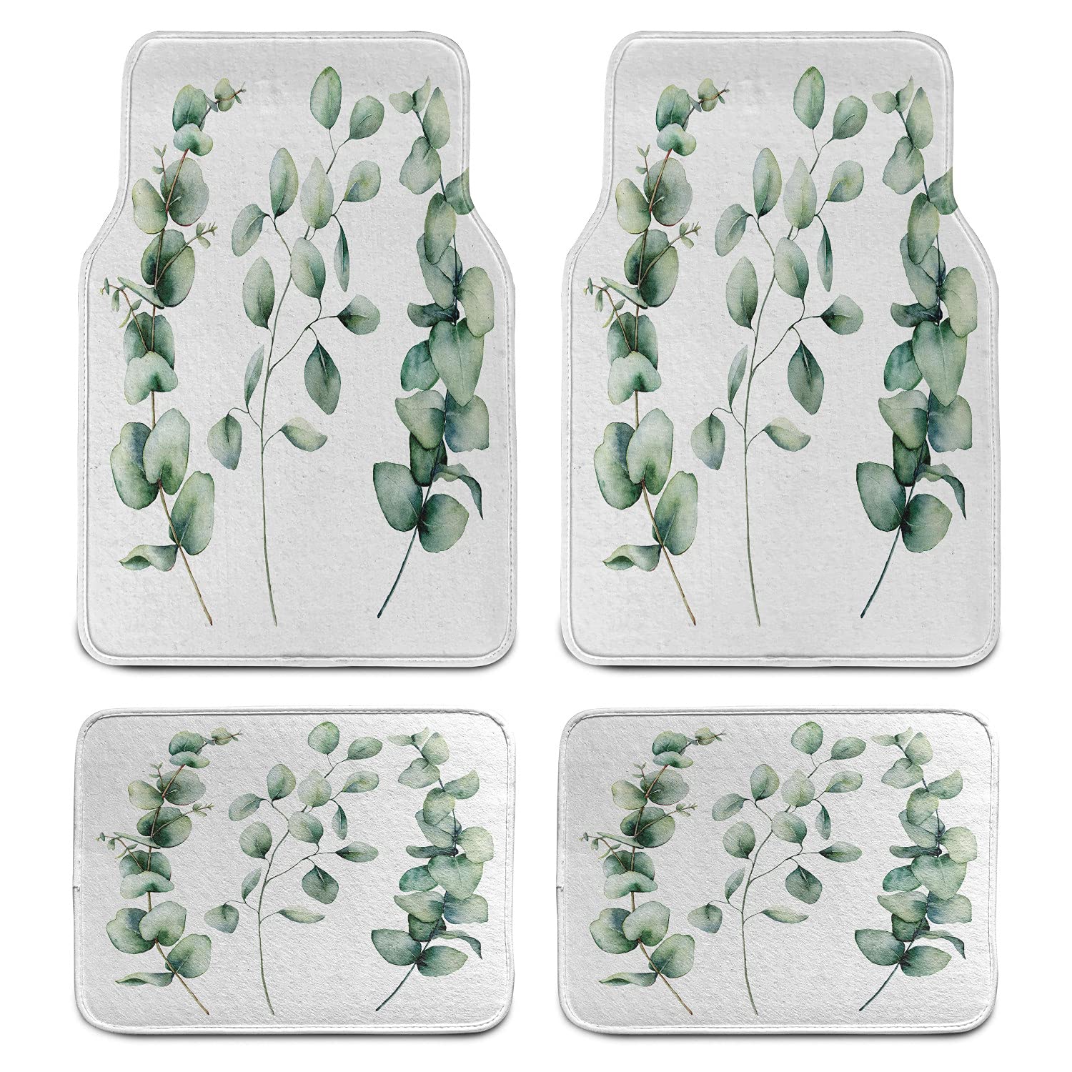 Conjunto de 4 tapetes para auto Lunarable Eucalipto, Ramas