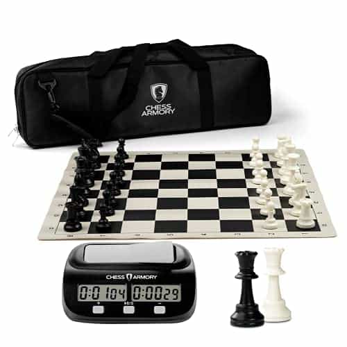 Conjunto de Ajedrez Chess Armory Deluxe 20" con Reloj de