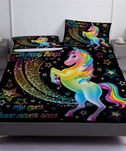 Juego de Sábanas Zillons DXH Dreamy Unicorn Queen Size,