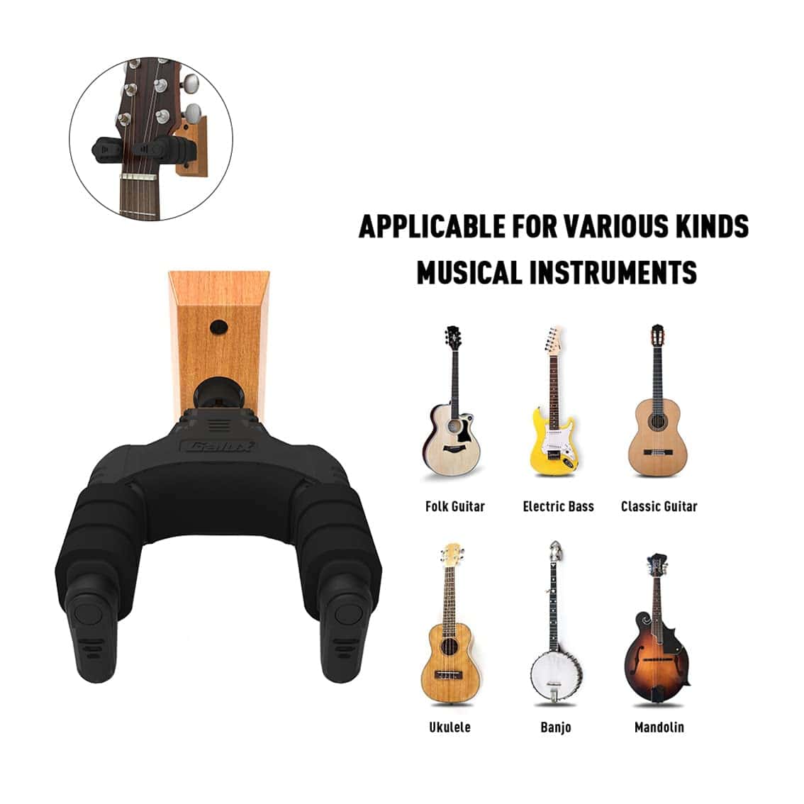 XIYANGJUAN Soporte de Pared para Guitarra Auto Bloqueo - Imagen 7