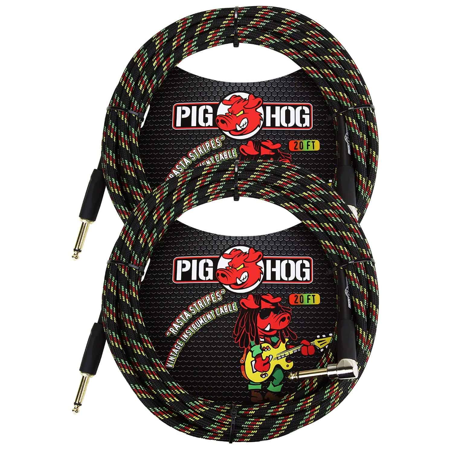 Cable de instrumento vintage Pig Hog PCH20RAR Rasta
