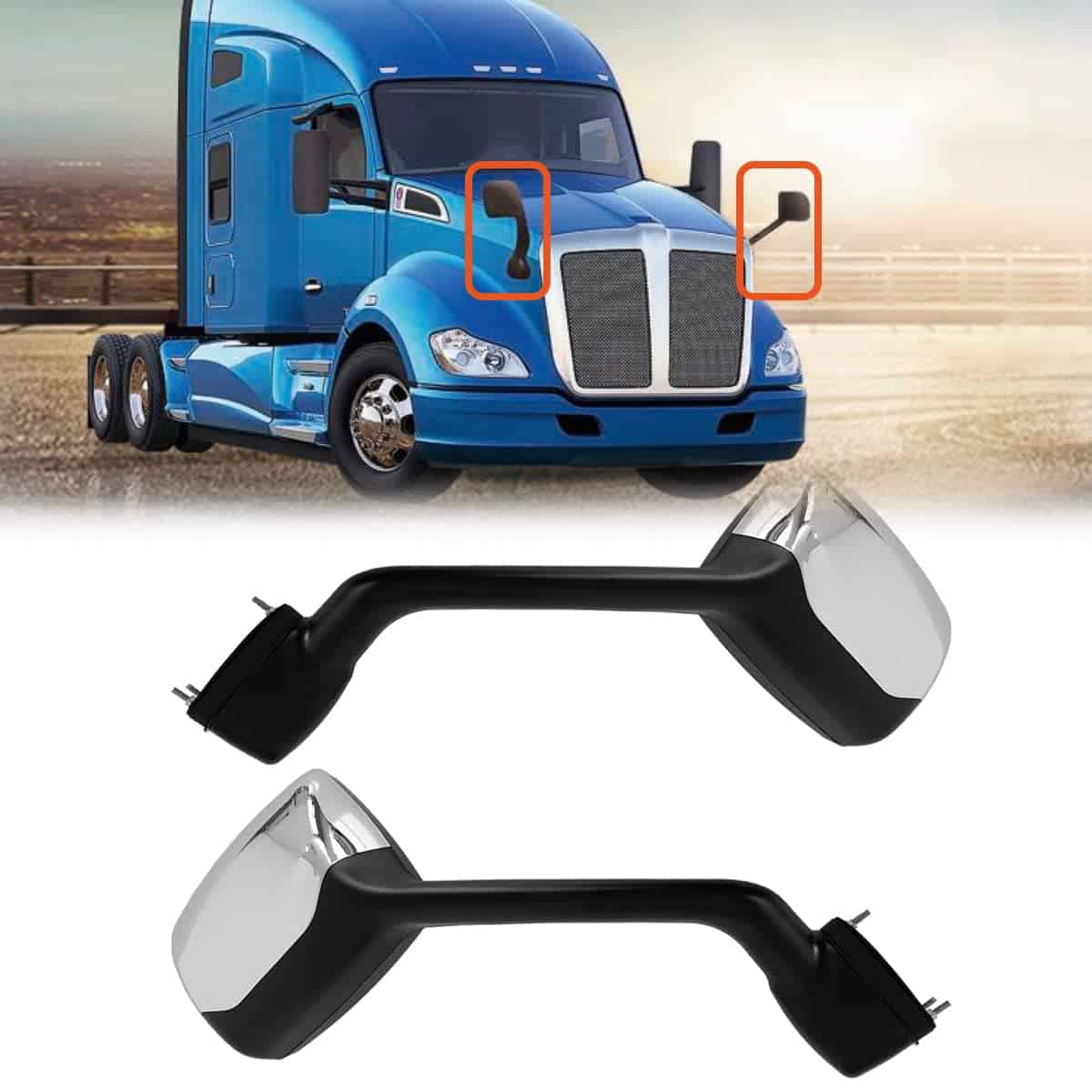 Conjunto de espejos de capó cromados High Soar con Kits de - Imagen 3