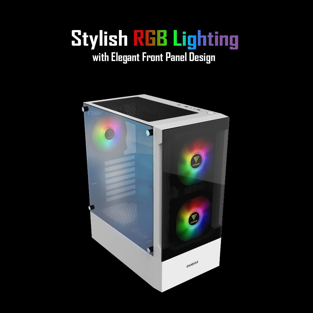 GABINETE DE COMPUTADORA TORRE MEDIA ATX GAMDIAS WHITE RGB - Imagen 3