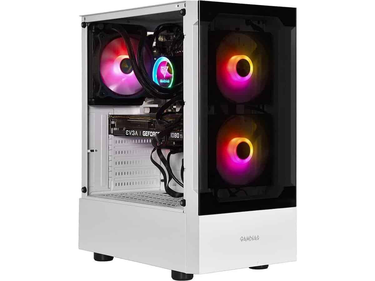 GABINETE DE COMPUTADORA TORRE MEDIA ATX GAMDIAS WHITE RGB