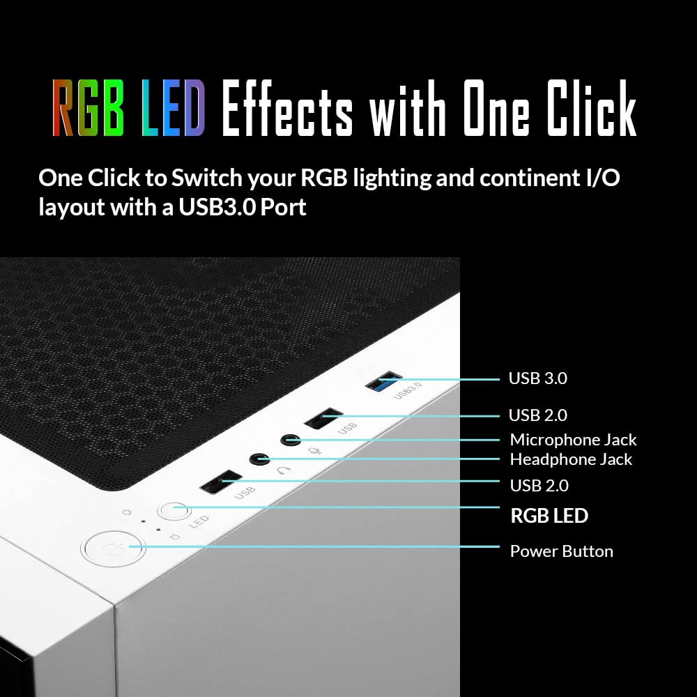 GABINETE DE COMPUTADORA TORRE MEDIA ATX GAMDIAS WHITE RGB - Imagen 5