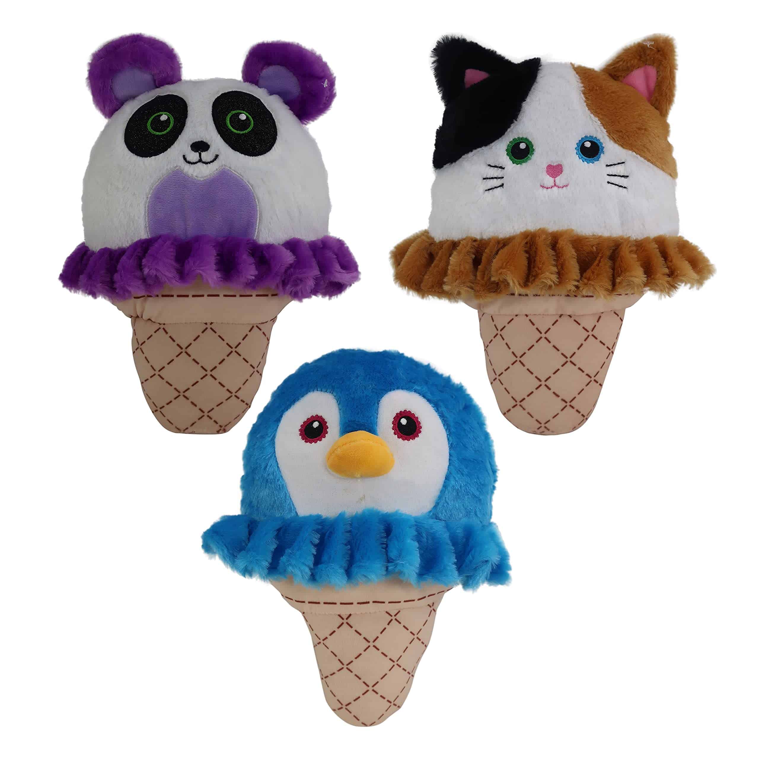 Set de (3) Juguetes de Peluche de Animales en Forma de Cono