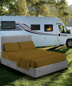 Juego de sábanas Silentnight RV King (72X80) Rayas Taupe