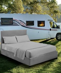 Juego de sábanas RV King (72X80) Rayas Plateadas 100%