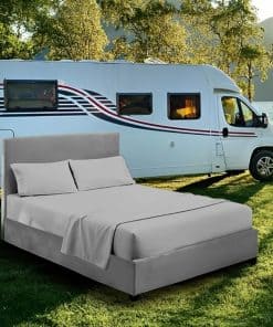 Juego de sábanas RV King (72X80) Plateado 100% Algodón