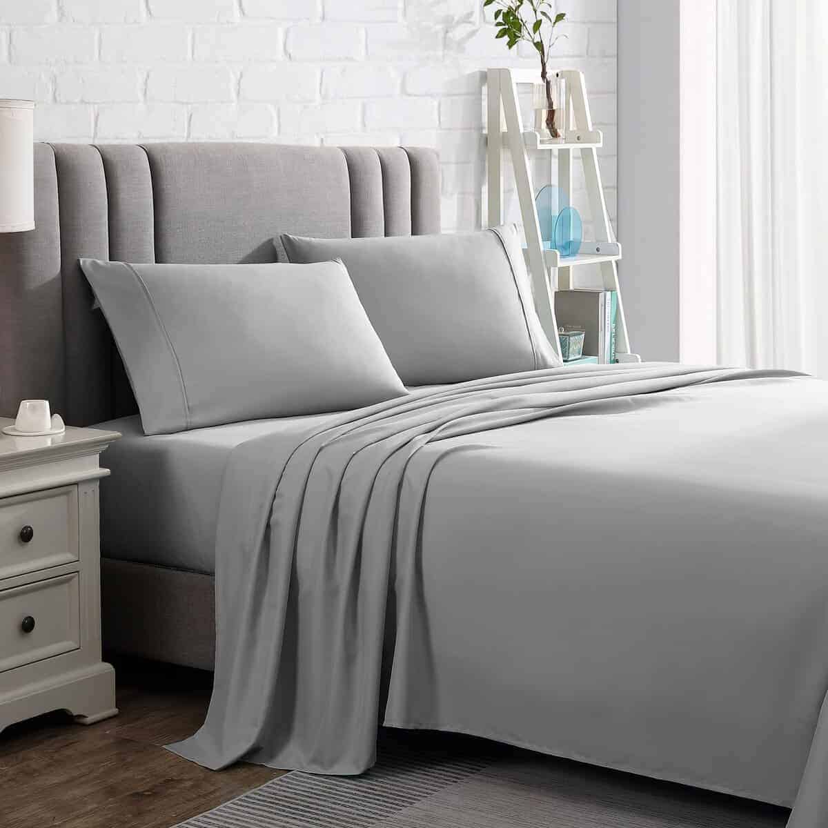 Juego de sábanas American Home Collection para -Gris Claro