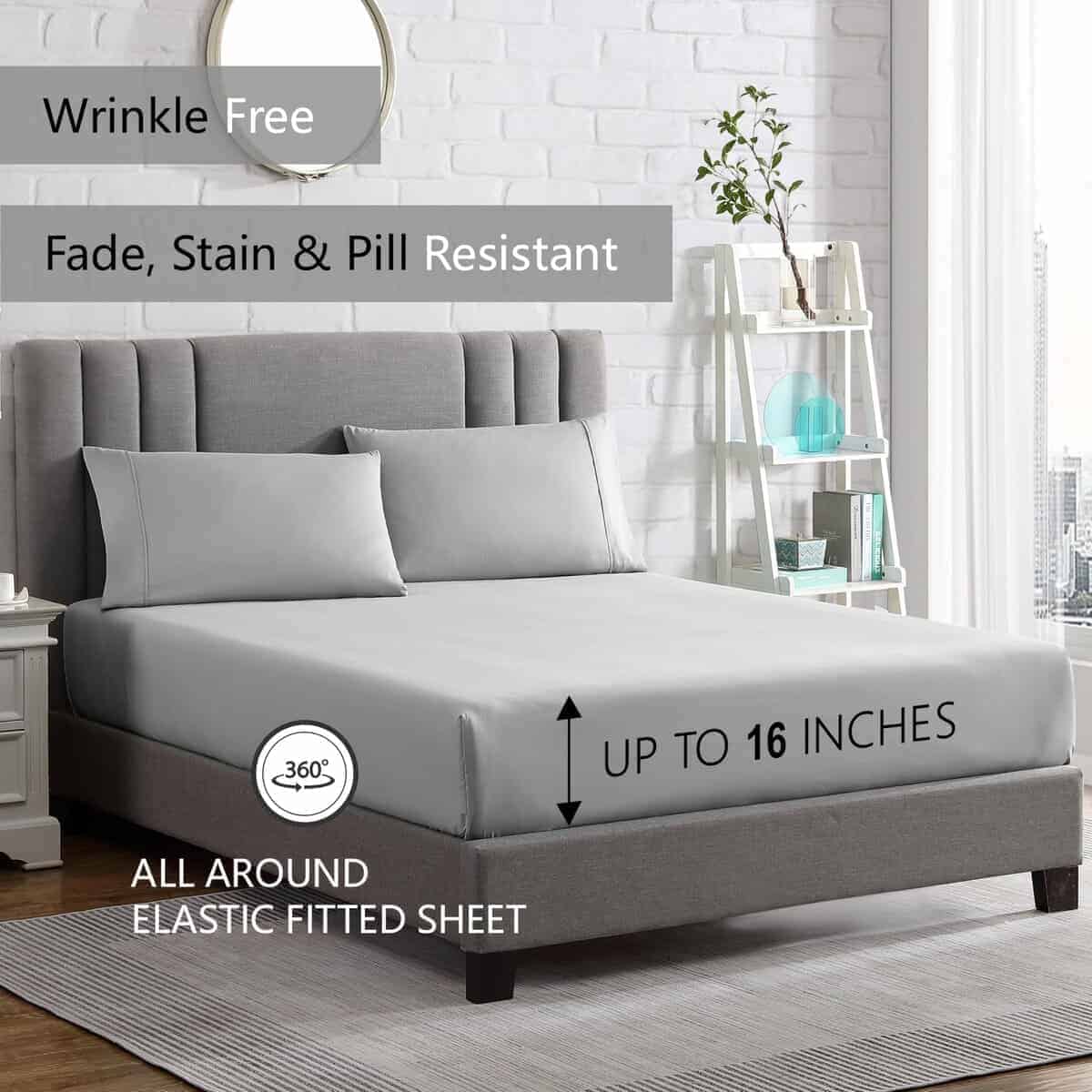 Juego de sábanas American Home Collection para -Gris Claro - Imagen 5