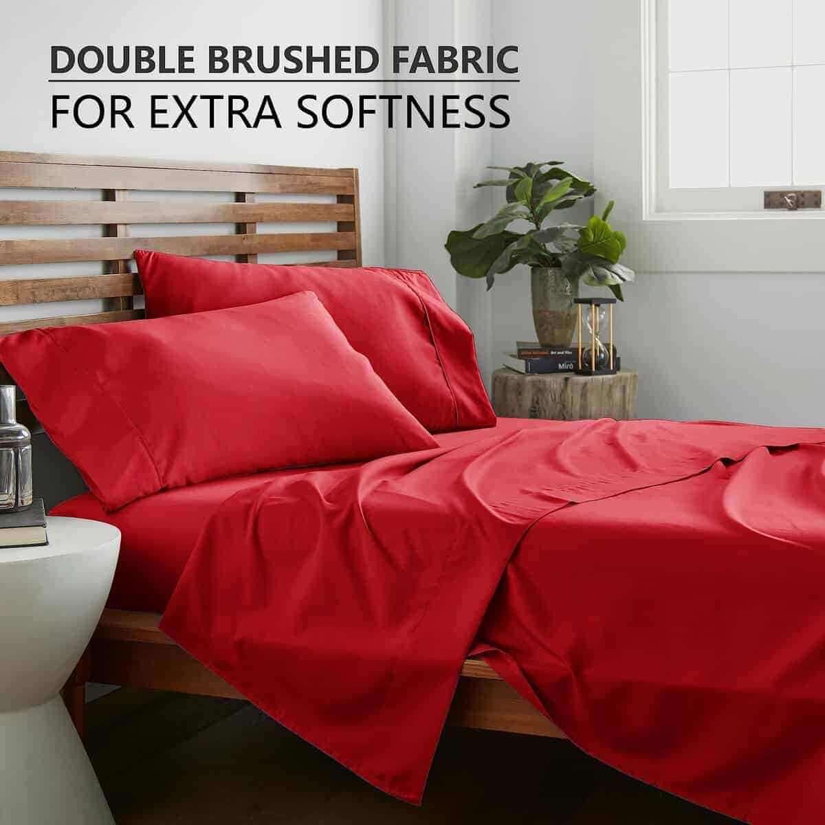 Juego de Sábanas American Home Collection Queen -Rojo Verdad - Imagen 3