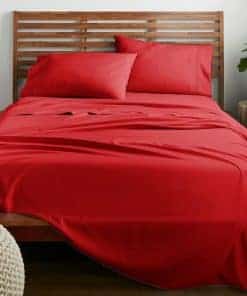 Juego de Sábanas American Home Collection Queen -Rojo Verdad