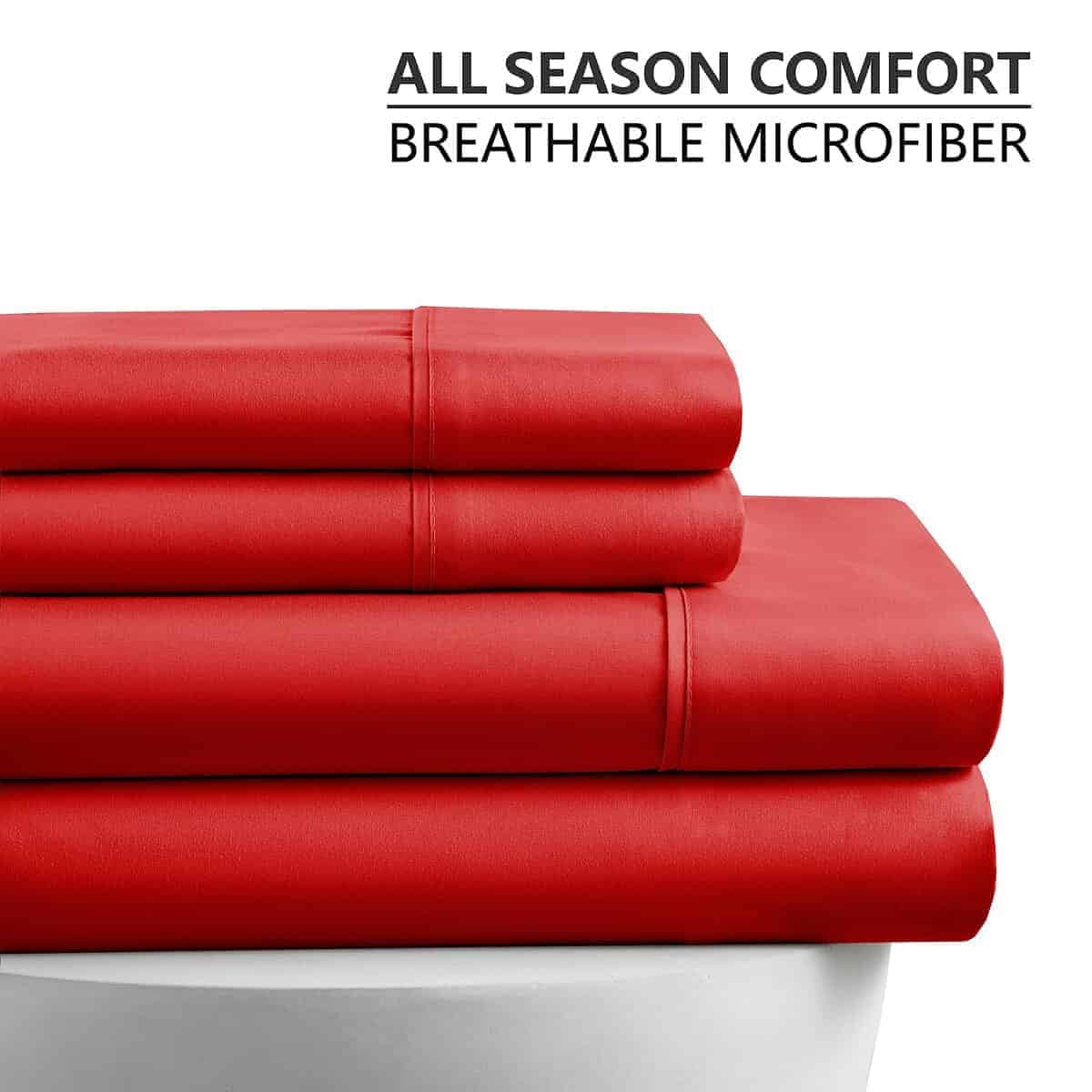 Juego de Sábanas American Home Collection Queen -Rojo Verdad - Imagen 4