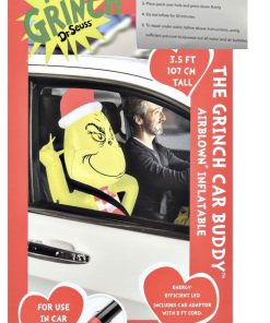 Muñeco Inflable de Grinch en Coche - Decoración Navideña de