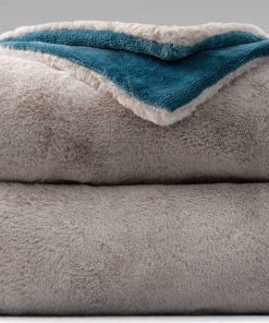 Manta de Piel Falsa de Conejo Mellowdy (Azul Marino, 50x60)