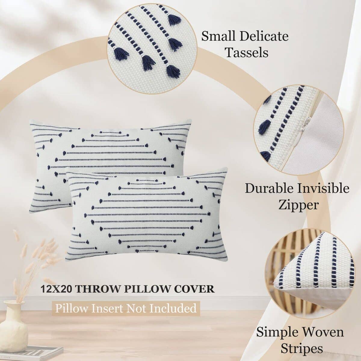 Juego de 2 Fundas de Cojín Boho Mecatny 12X20, Fundas de - Imagen 5