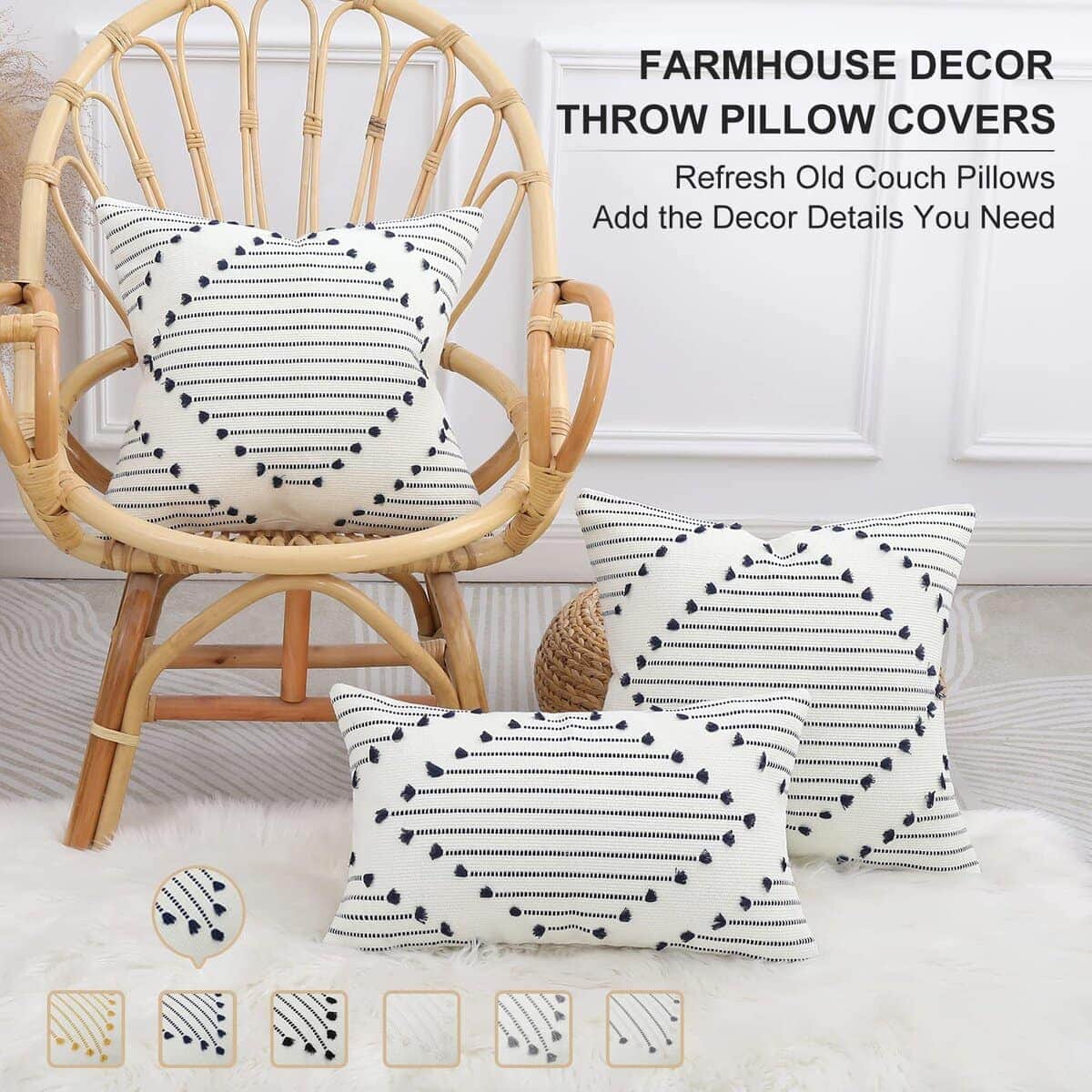 Juego de 2 Fundas de Cojín Boho Mecatny 12X20, Fundas de - Imagen 3