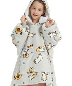 Manta con capucha KFUBUO para niños, estampado de gato,