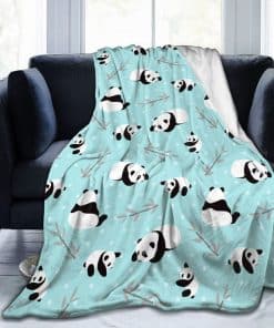 Manta de Lana de Tiro con Patrón de Panda Majoug Suave,