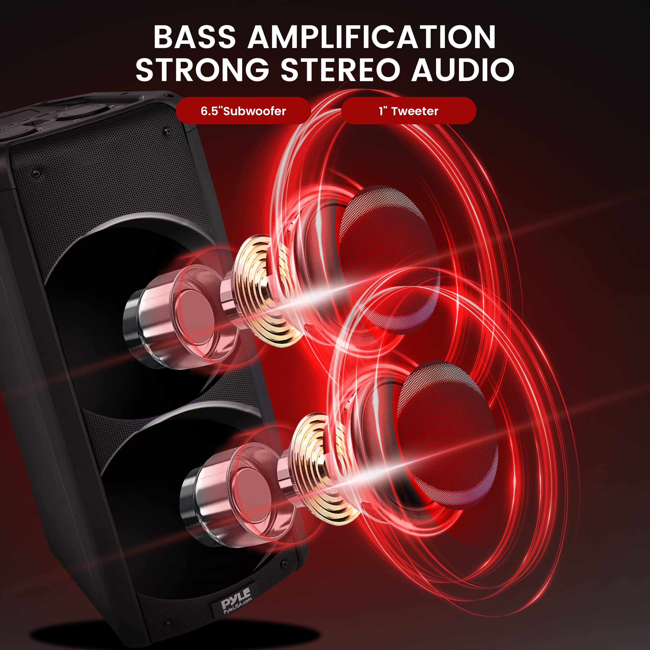 Bocina PA Portátil Bluetooth Pyle - 240W Dual 6.5" - Imagen 3