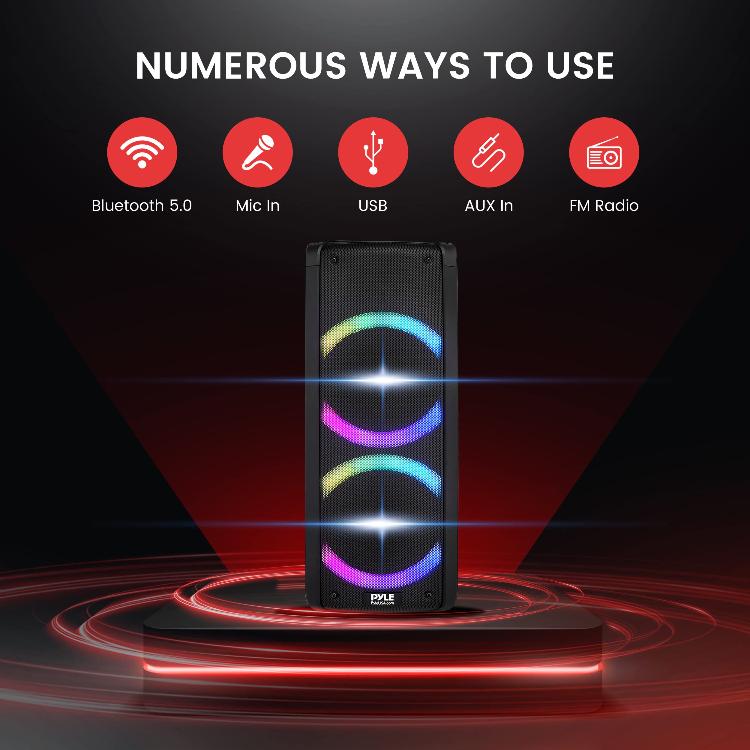 Bocina PA Portátil Bluetooth Pyle - 240W Dual 6.5" - Imagen 4