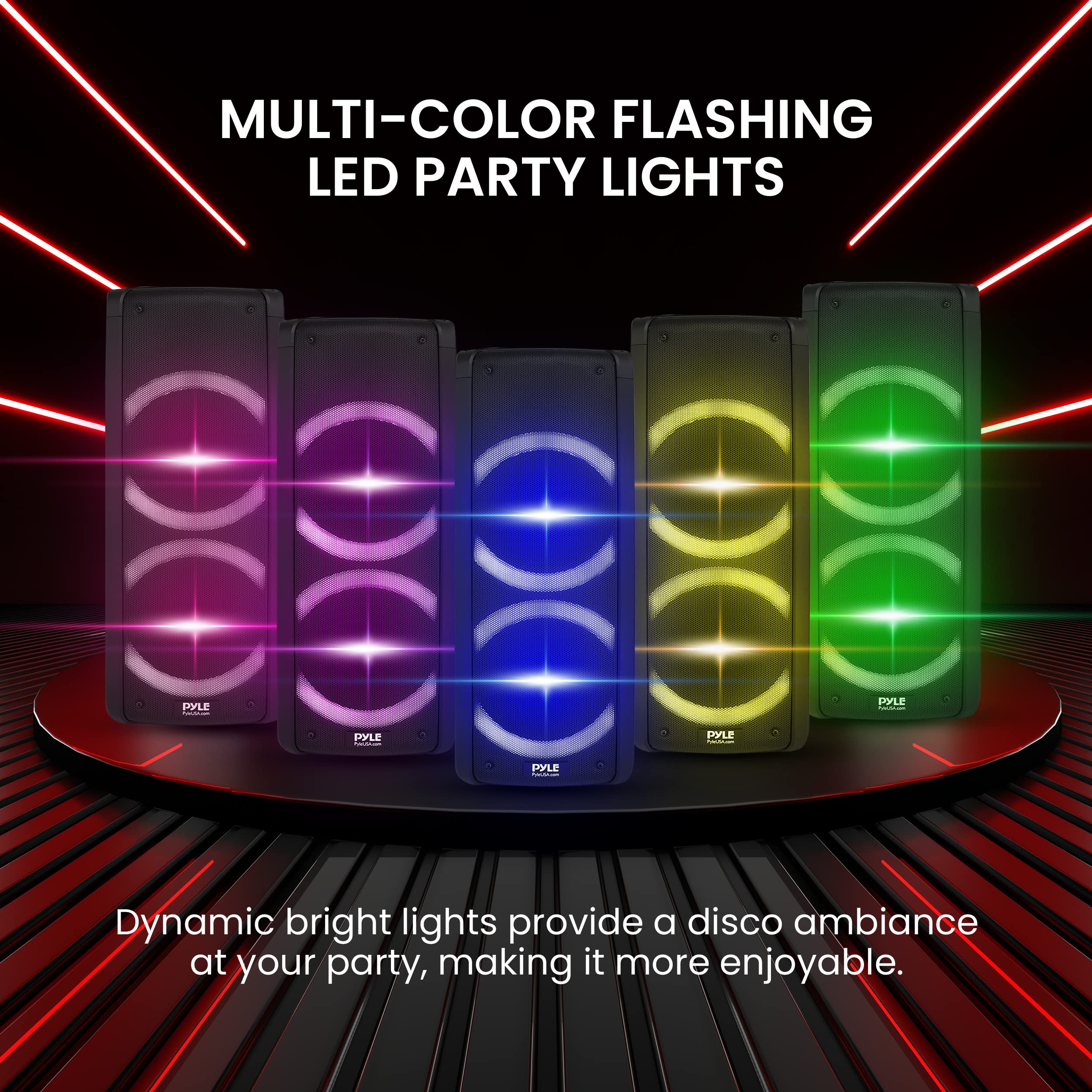 Bocina PA Portátil Bluetooth Pyle - 240W Dual 6.5" - Imagen 5