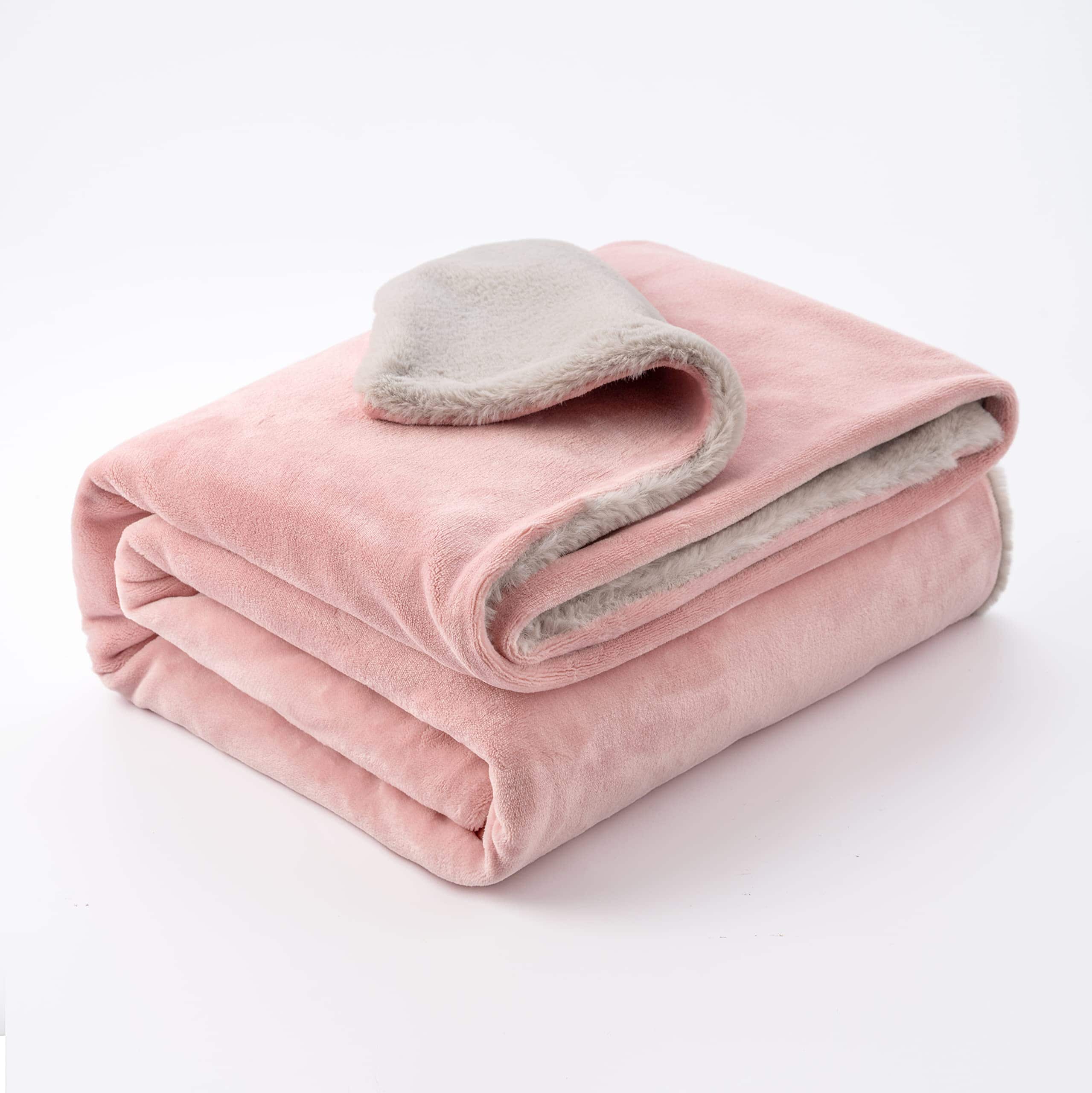 Manta de Piel Sintética de Conejo Falso Mellowdy (Rosa