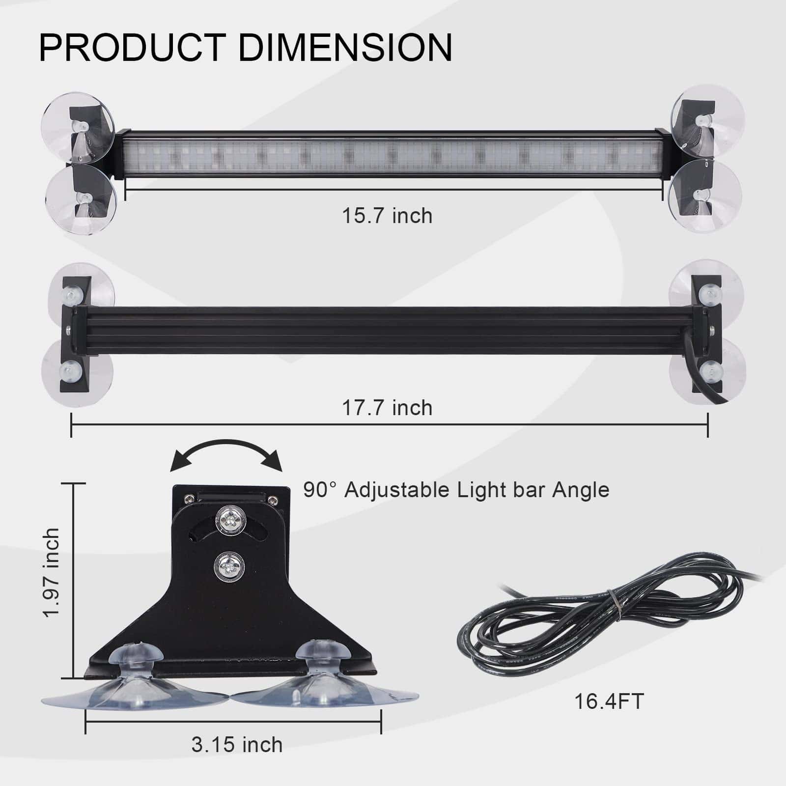 XRIDONSEN 2 en 1 2x 17.7 pulgadas Barra de luces de - Imagen 7