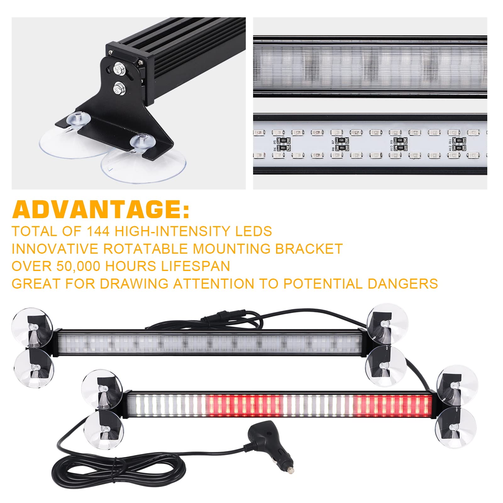 XRIDONSEN 2 en 1 2x 17.7 pulgadas Barra de luces de - Imagen 3