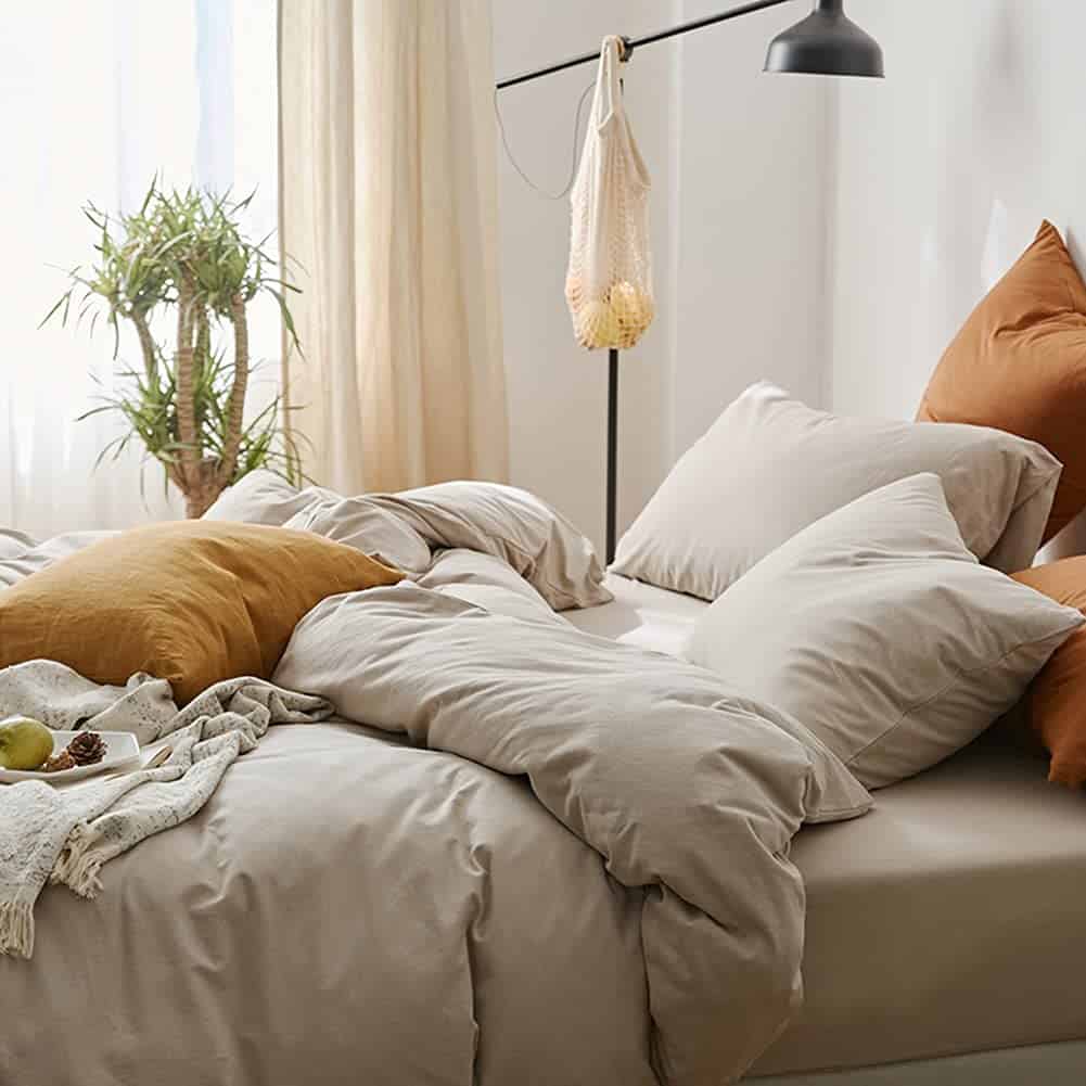 Juego de Funda Nórdica Beige para Cama Matrimonial estilo - Imagen 3
