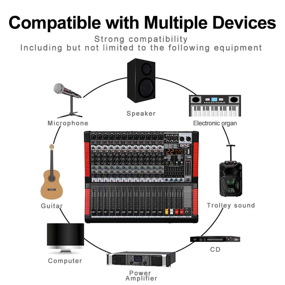 Mezclador de audio profesional BOMGE Consola de mesa - Imagen 8