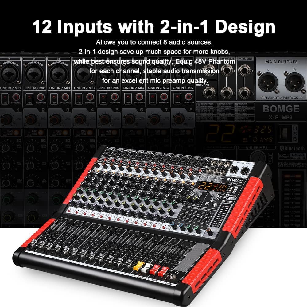 Mezclador de audio profesional BOMGE Consola de mesa - Imagen 6