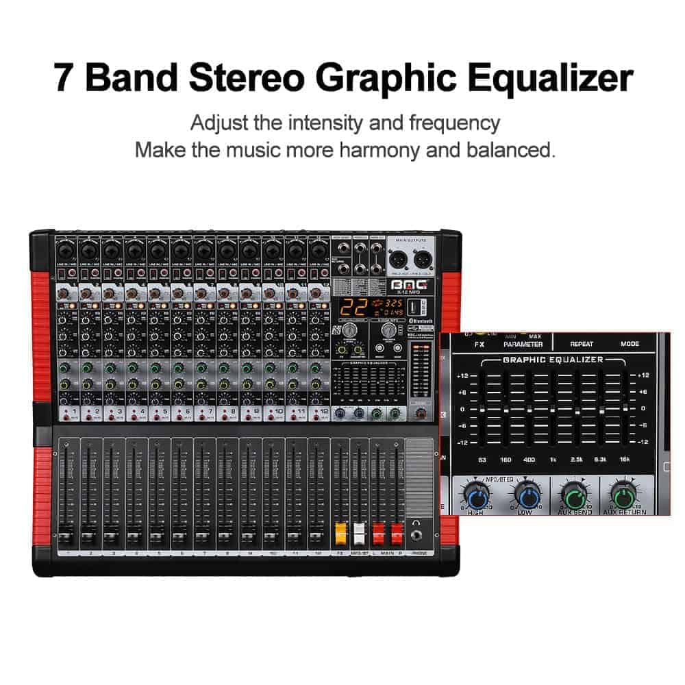 Mezclador de audio profesional BOMGE Consola de mesa - Imagen 5