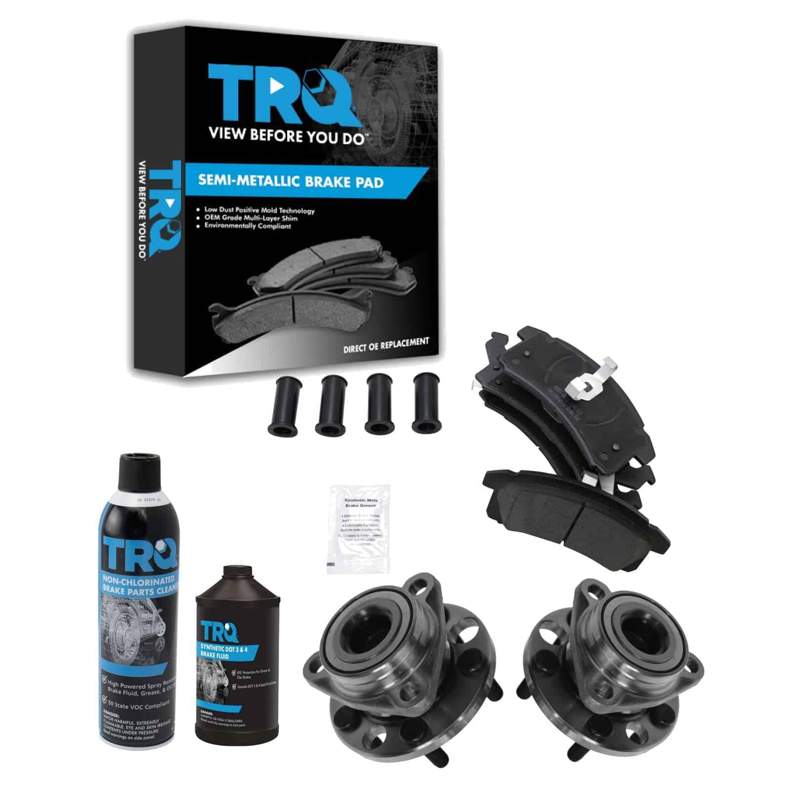 Kit de Cojinete de Rueda Delantera TRQ & Pastillas de Freno