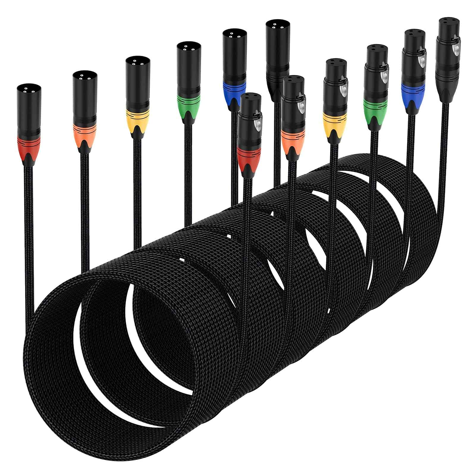 Cables de micrófono XLR Anewbig 10 pies 6 Pack, Cable de
