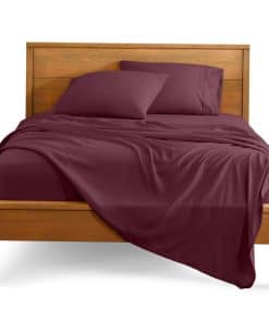 Juego de sábanas King Bare Home - Juego de -Borgoña