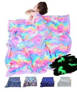 Manta Brillante de Unicornio Arcoíris que Brilla en la