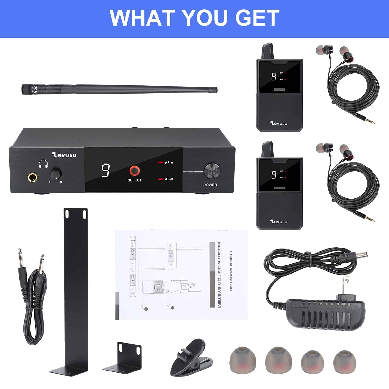 Sistema de monitor inalámbrico Levusu UHF con auriculares, - Imagen 7