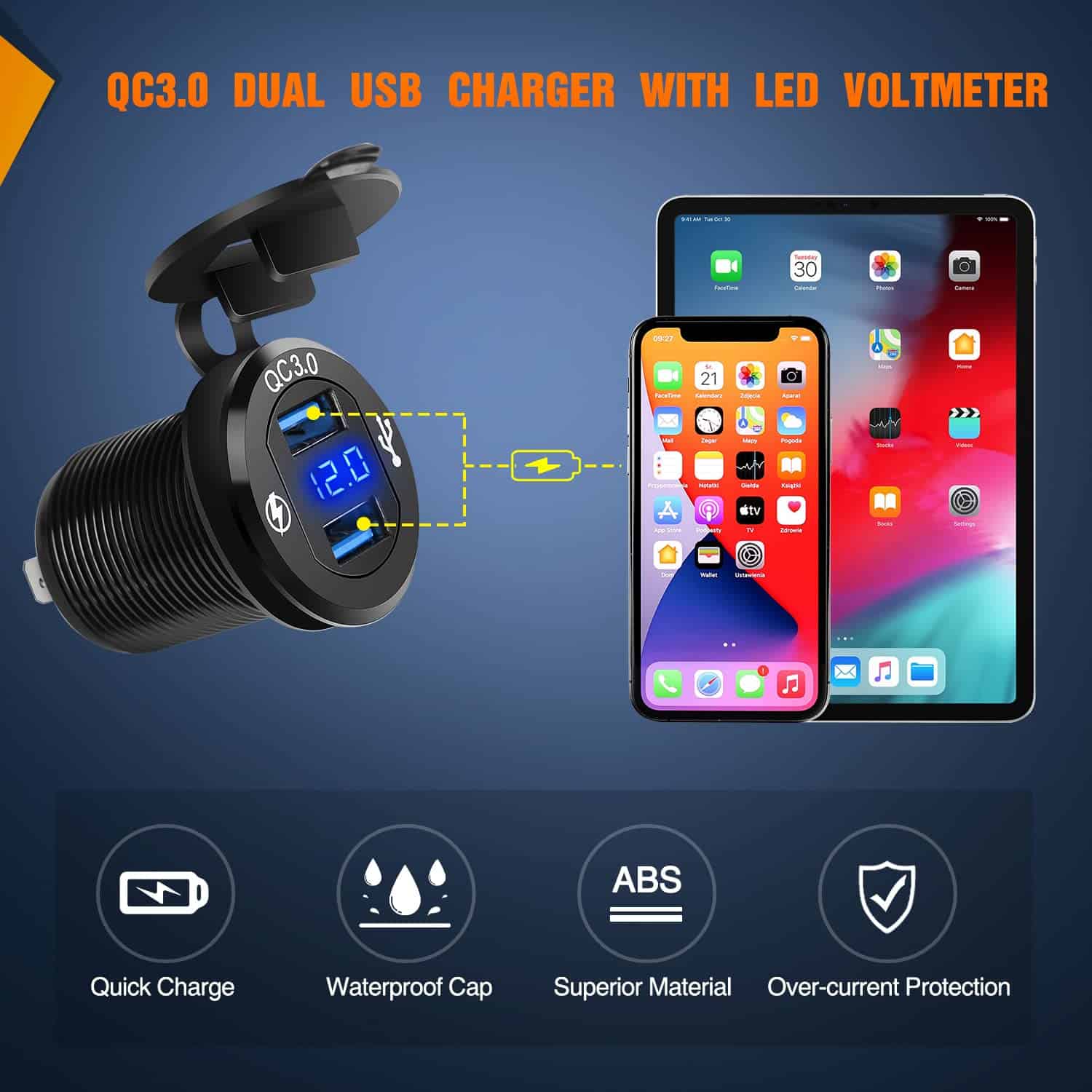 Panel de interruptores Nilight de 6 Gang con Cargador USB y - Imagen 6