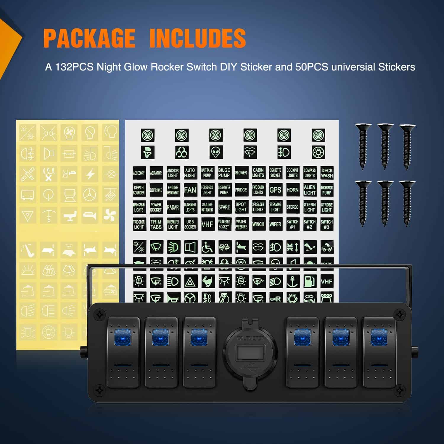 Panel de interruptores Nilight de 6 Gang con Cargador USB y - Imagen 10