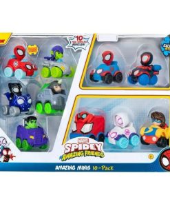 Pack de 10 vehículos miniatura de Marvel's Spidey and his