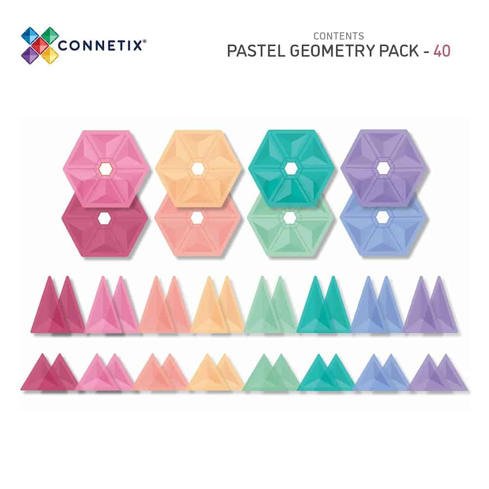Set de Geometría Connetix Magnetic Tiles Pastel, 40 Piezas - Imagen 7