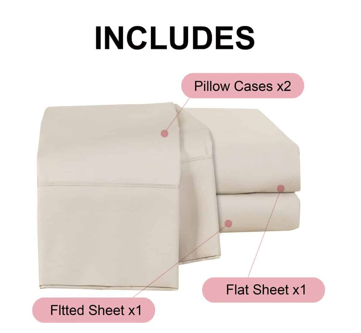 Juego de sábanas 4 piezas, Enfriamiento 600 TC 100% Algodón - Imagen 8
