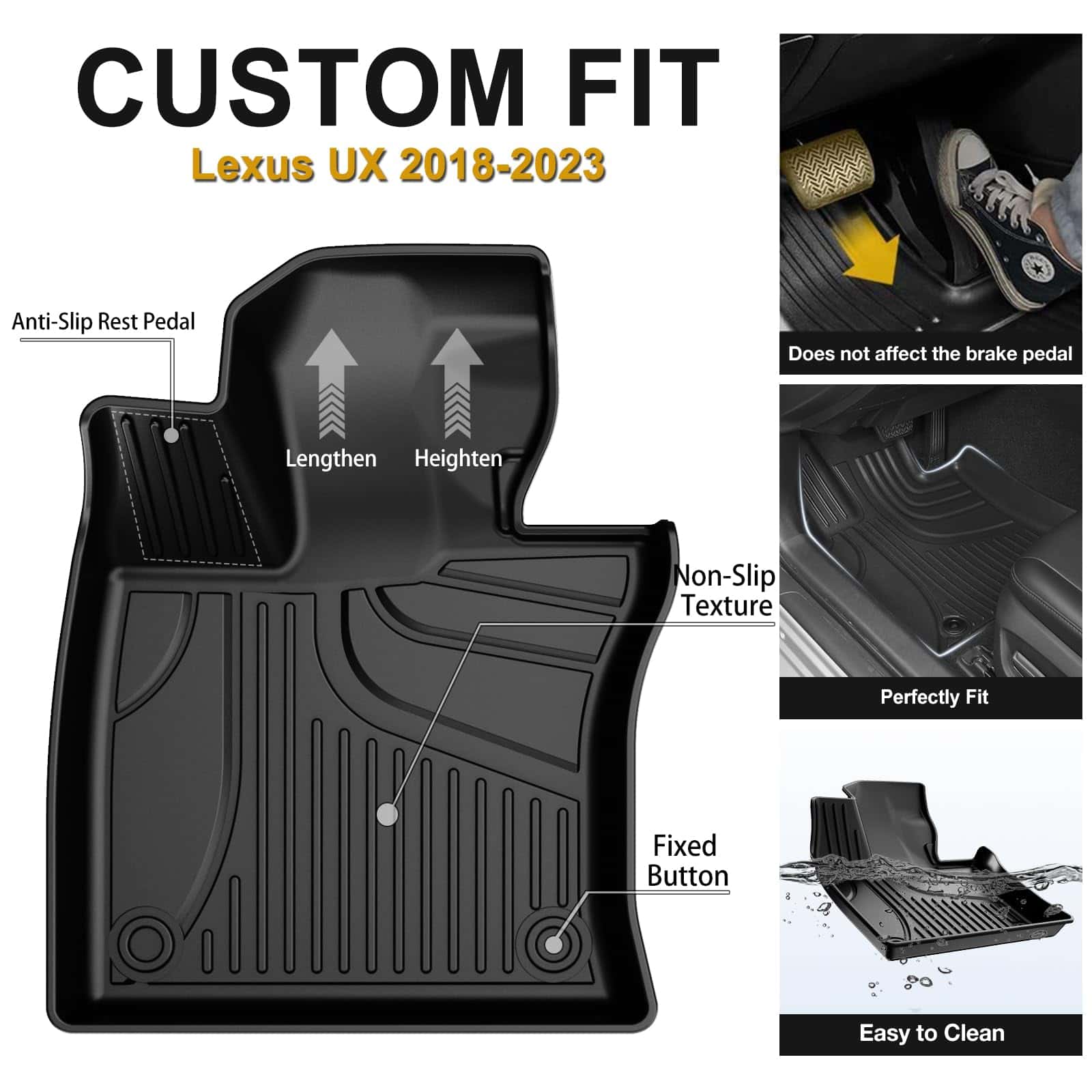 Tapetes de piso para automóviles para Lexus UX/UX Hybrid - Imagen 4