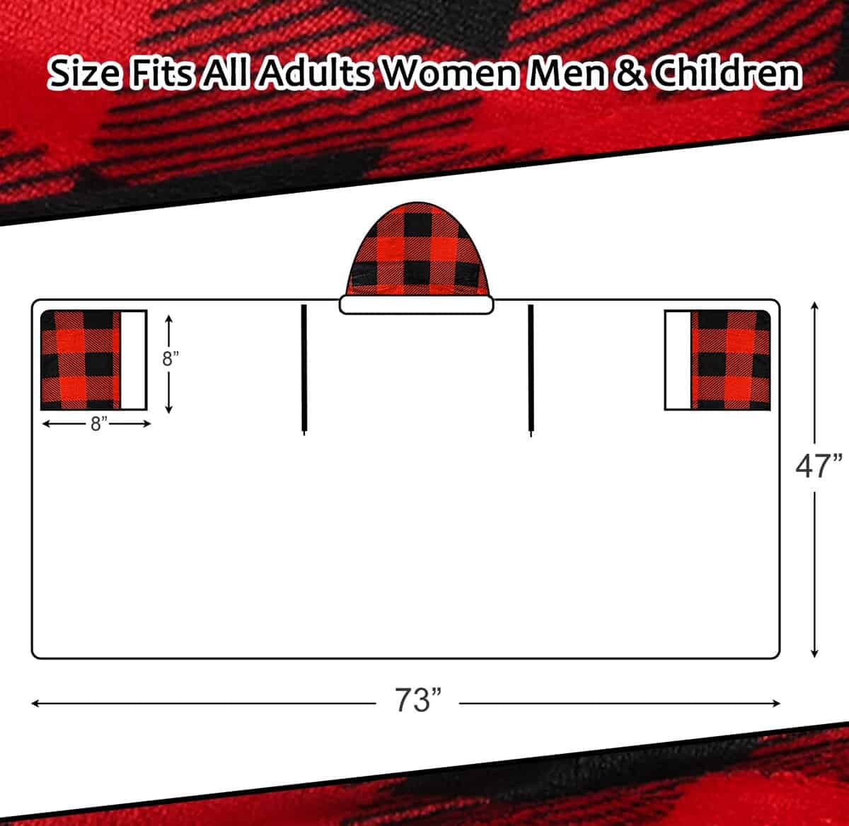 Manta con Capucha Portátil, Suave y Acogedora Manta Poncho, - Imagen 5