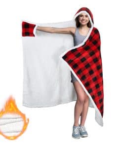 Manta con Capucha Portátil, Suave y Acogedora Manta Poncho,