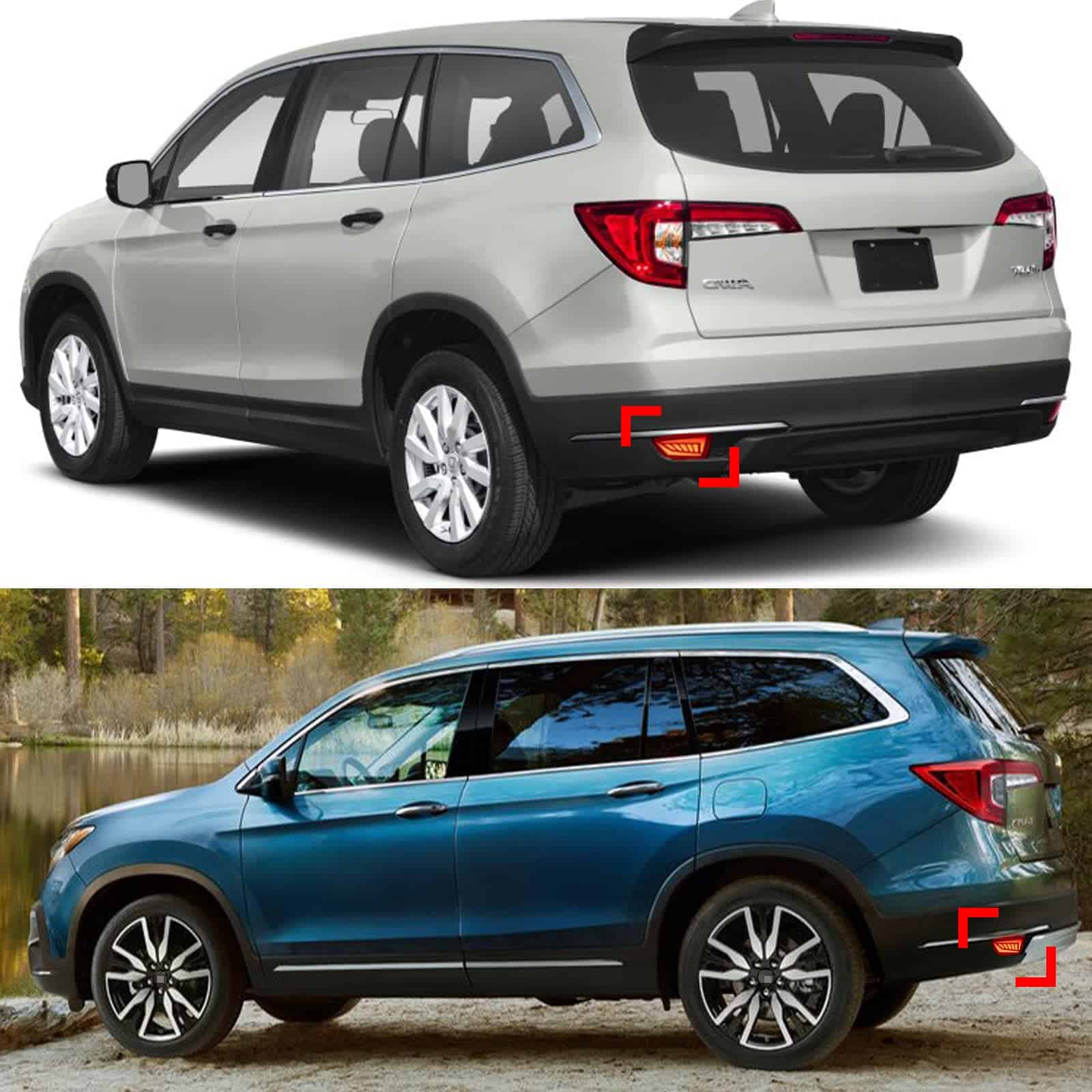 Reflectores de Parachoques Traseros LED Rojos para Honda - Imagen 7