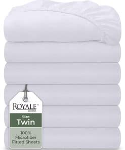 Conjunto de 6 sábanas ajustables individuales ROYALE LINENS
